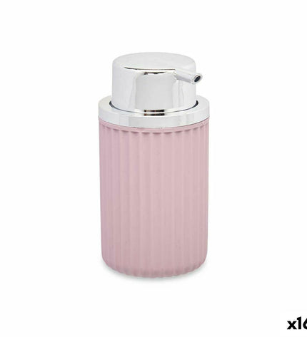 Berilo pink plastic soap dispenser for bathroom and kitchen, 420 ml capacity, 7x14.5x8.5 cm, set of 16.
