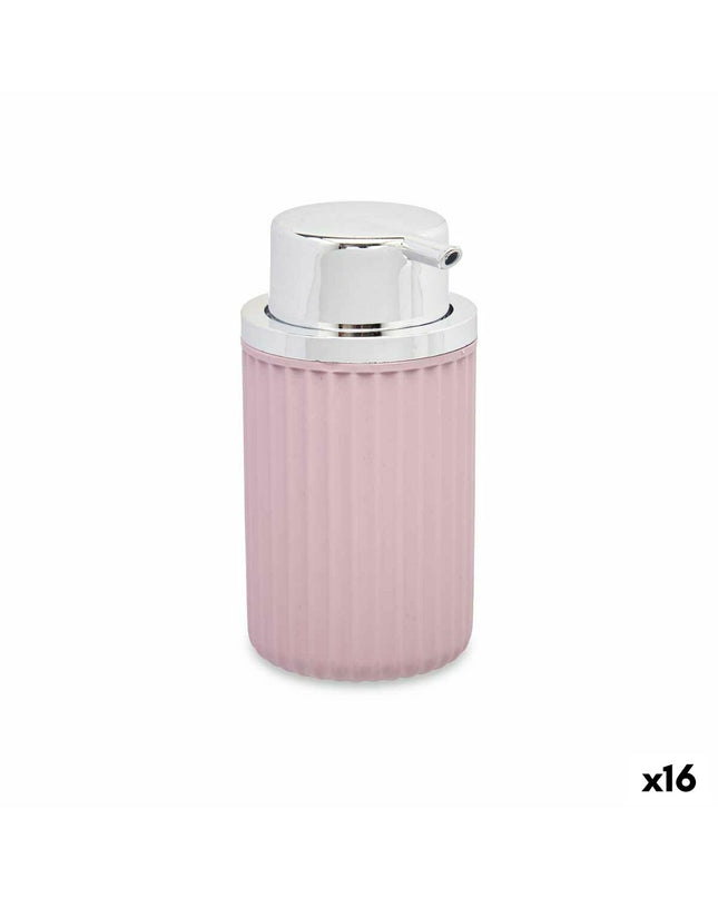 Berilo pink plastic soap dispenser for bathroom and kitchen, 420 ml capacity, 7x14.5x8.5 cm, set of 16.