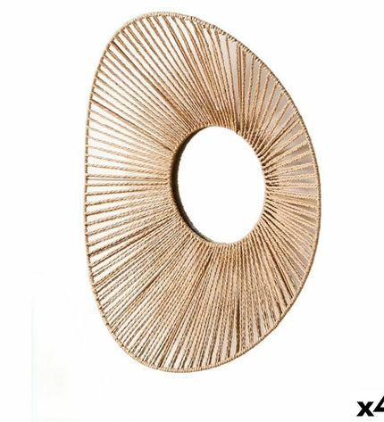 Set of four Gift Decor natural oval wall mirrors, 55x14x48 cm, for home decor and kitchen decoration.