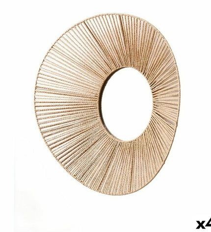 Set of four natural oval wall mirrors by Gift Decor, 62 x 15 x 57 cm, ideal for home decor and kitchen wall decoration.