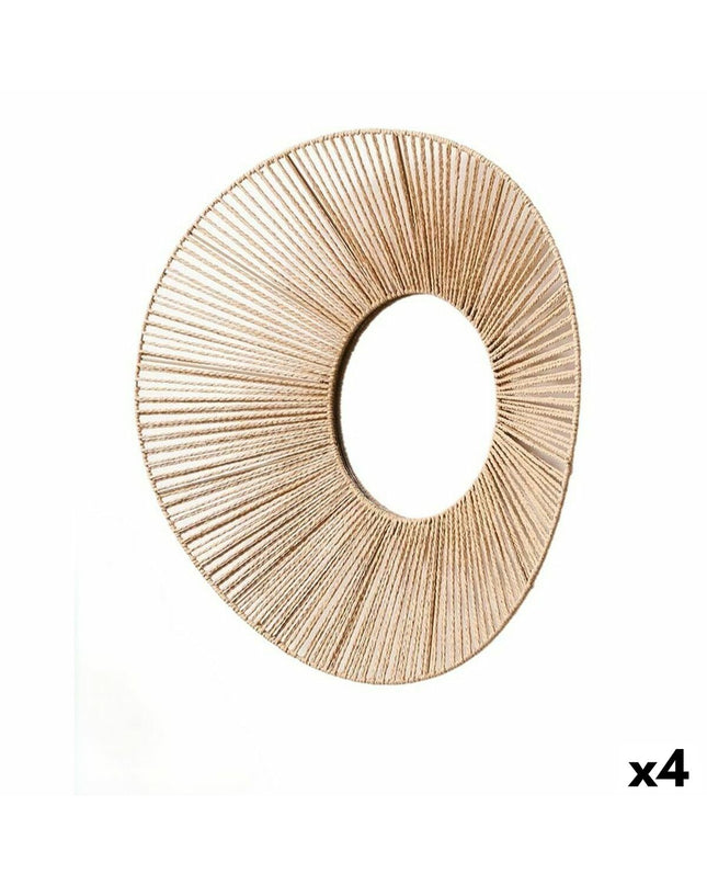 Set of four natural oval wall mirrors by Gift Decor, 62 x 15 x 57 cm, ideal for home decor and kitchen wall decoration.