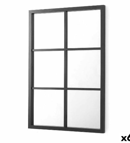 Set of six black square wall mirrors by Gift Decor, 70x47x2 cm, perfect for home decor and kitchen interior enhancement.
