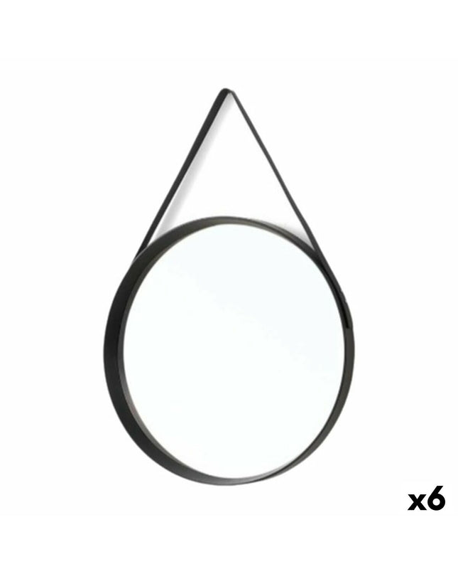 Set of six black wall mirrors by Gift Decor, 51 x 4.5 x 76 cm, designed for home decor and kitchen spaces.