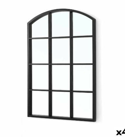 Set of four black wall mirrors from Gift Decor, rectangular shape, 50.5 x 2.5 x 76 cm, suitable for home decor and kitchen spaces.