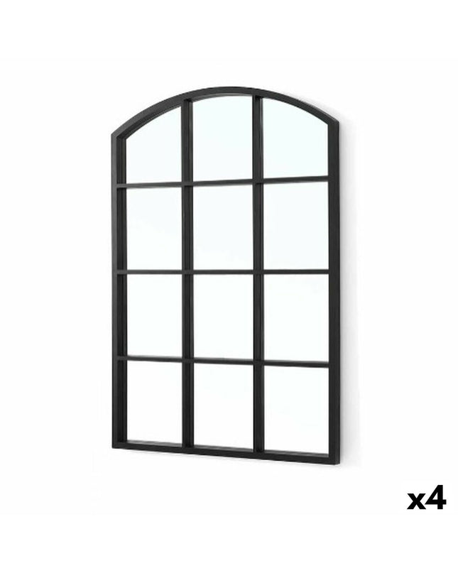 Set of four black wall mirrors from Gift Decor, rectangular shape, 50.5 x 2.5 x 76 cm, suitable for home decor and kitchen spaces.