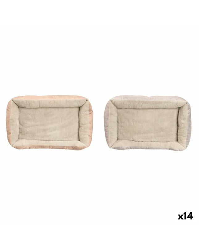 Mascow hondenbed in grijs kaki, 70x50 cm, soft fabric with cushioned sides, ideal for small to medium dogs.
