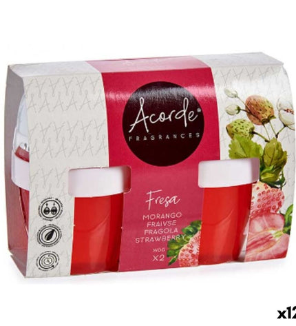 Acorde Aardbei luchtverfrisserset with 12 strawberry-scented air fresheners, featuring two parts for home and kitchen decor.