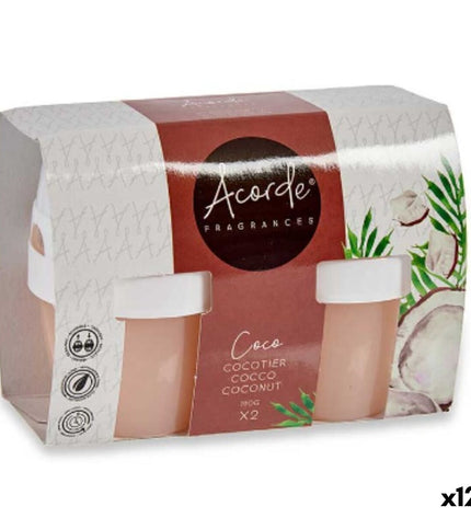 Acorde Kokosnoot luchtverfrisserset with 2 parts, 12 coconut-scented air fresheners for home decoration and freshening.