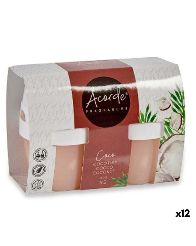 Acorde Kokosnoot luchtverfrisserset with 2 parts, 12 coconut-scented air fresheners for home decoration and freshening.
