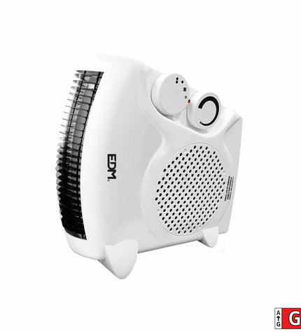 EDM Product Verwarming EDM 07205 Wit 1000-2000W compact portable heater for home and cooking environments.