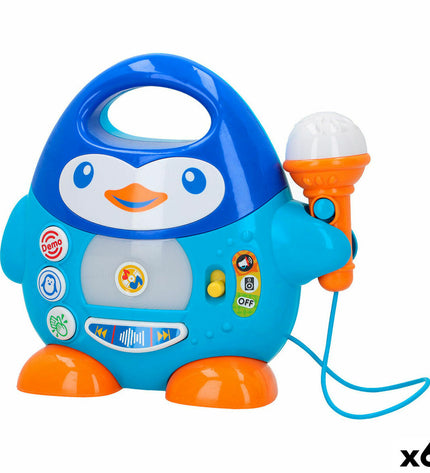 Winfun Pinguïn karaoke microphones, 6-piece set of electronic toy microphones for kids, colorful and fun musical play devices.