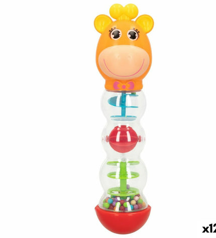 Set of 12 Colorbaby baby rattles, colorful plastic toys for infants, measuring 6.5 x 25.5 x 6.5 cm, suitable for young children.