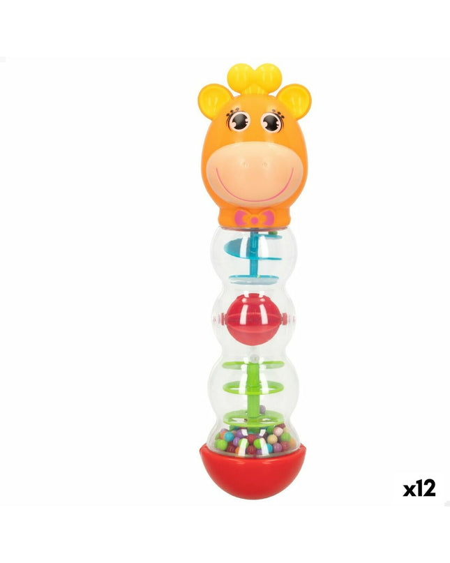 Set of 12 Colorbaby baby rattles, colorful plastic toys for infants, measuring 6.5 x 25.5 x 6.5 cm, suitable for young children.