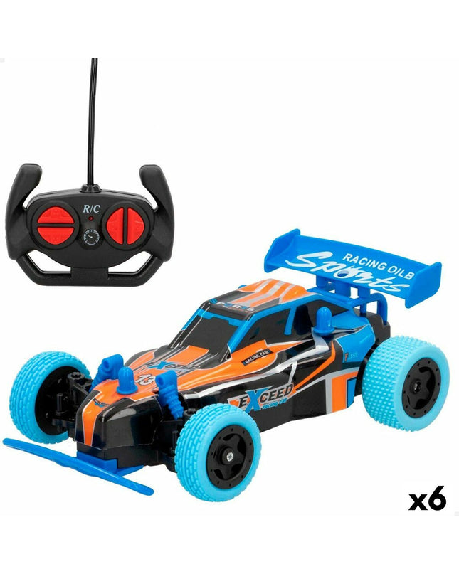 Six Speed & Go remote control police cars, 1:20 scale, black and white, with detailed vehicle design, on a white background.