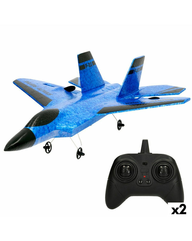 Two Colorbaby remote control helicopters for children, colorful toy vehicles suitable for play and entertainment.