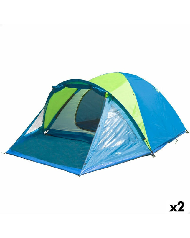 Pair of Aktive Kampeertent Active camping tents, 240x130x330 cm, suitable for outdoor camping and hiking adventures.