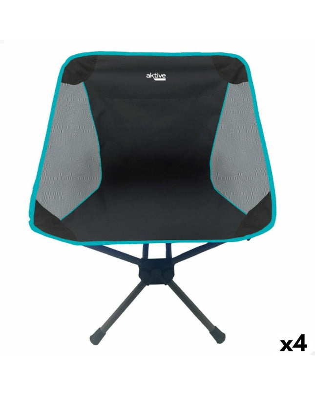Set of four Aktive portable camping chairs with foldable design, lightweight for outdoor camping and hiking activities.