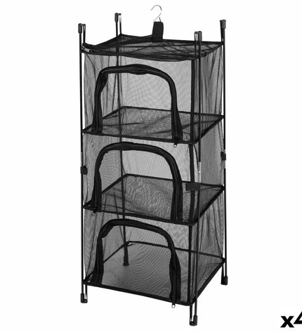 Set of four Aktive camping storage boxes, 38x87x36 cm, suitable for outdoor camping and hiking organization.