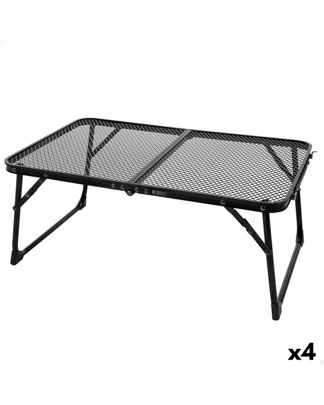 Set of four Aktive folding tables, 60x25x40 cm, ideal for outdoor camping and sports activities, lightweight and portable.