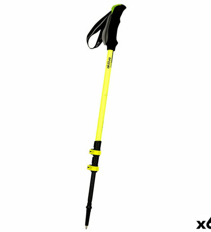 Set of six Aktive trekking stakes, 135 x 4 cm, suitable for camping and outdoor hiking, with metal tips and durable construction.