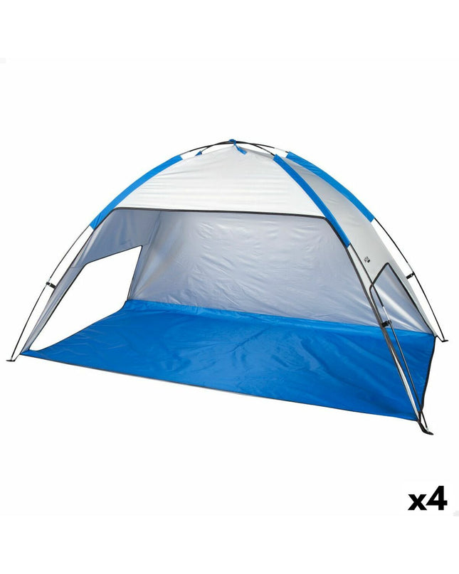 Aktive Strandtent Aktive polyester beach tent in blue, measuring 220 x 115 x 120 cm, ideal for outdoor camping and beach outings.