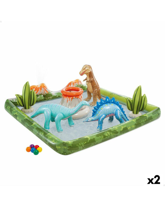 Intex PVC watersproeier toy, large inflatable outdoor water sprinkler for kids, measuring 201 x 36 x 201 cm.