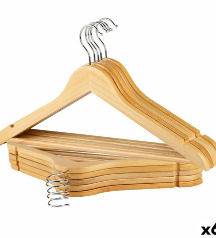 Max Home wooden and steel hanger set, 44.5 x 23 x 1 cm, 10 pieces, for home storage and organization.