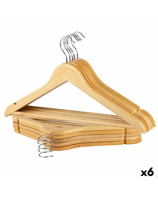 Max Home wooden and steel hanger set, 44.5 x 23 x 1 cm, 10 pieces, for home storage and organization.