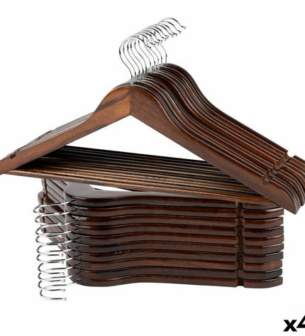 Max Home wooden and steel closet hanger set with 4 pieces, 44.5 x 23 x 1 cm, for house organization and storage.