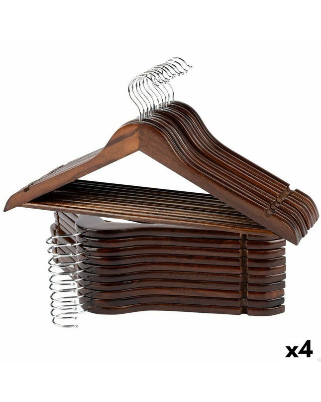 Max Home wooden and steel closet hanger set with 4 pieces, 44.5 x 23 x 1 cm, for house organization and storage.