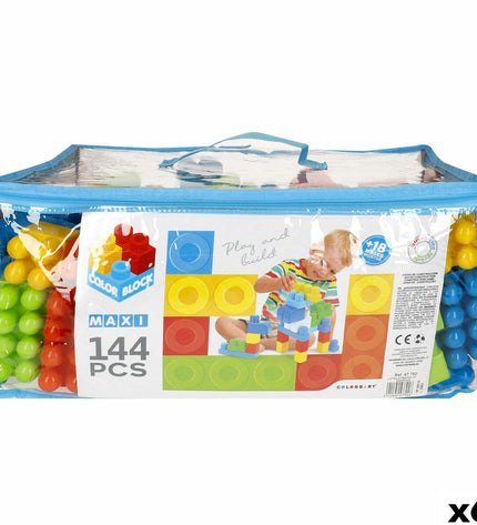 Color Block Bouwstenen Color Block 144 onderdelen, colorful interlocking building blocks for creative play.