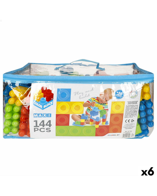 Color Block Bouwstenen Color Block 144 onderdelen, colorful interlocking building blocks for creative play.