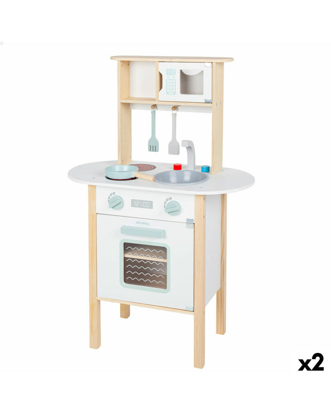 Two BigBuy Kids toy kitchens, 57x85x30 cm, designed for pretend play, featuring realistic stove, sink, and storage compartments.