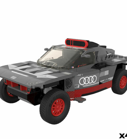 Audi Bouwspel auto with 376 parts, featuring detailed toy car components and colorful building pieces for creative play.