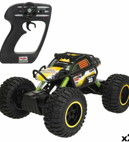 Two Maisto remote control toy vehicles with black and red bodies, designed for fun play and remote operation.