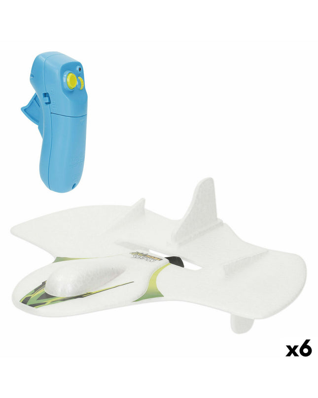 Set of six Maisto remote control toy airplanes, colorful miniature aircraft for children’s play and collection.