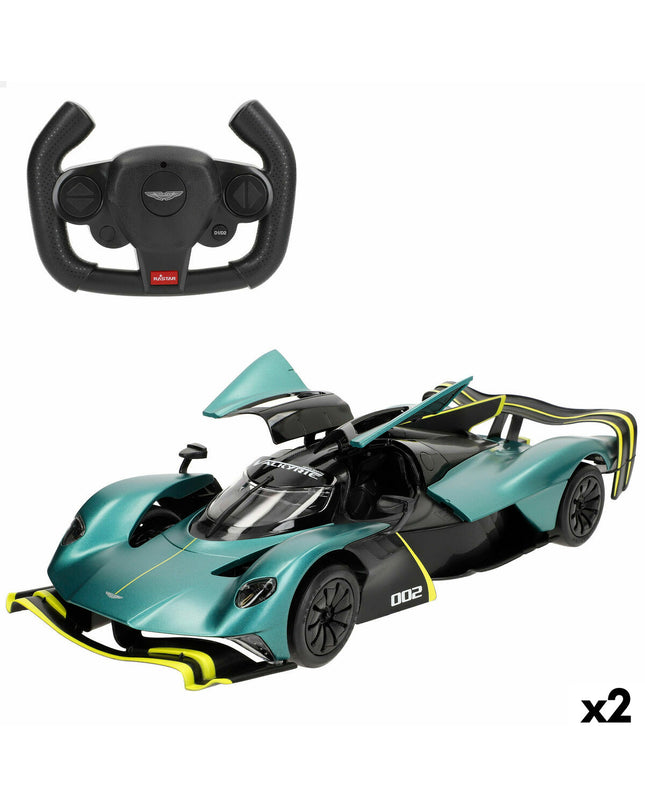 Two Aston Martin remote control toy police cars, 1:14 scale, measuring 36x8x14 cm, designed for children’s play and imaginative fun.