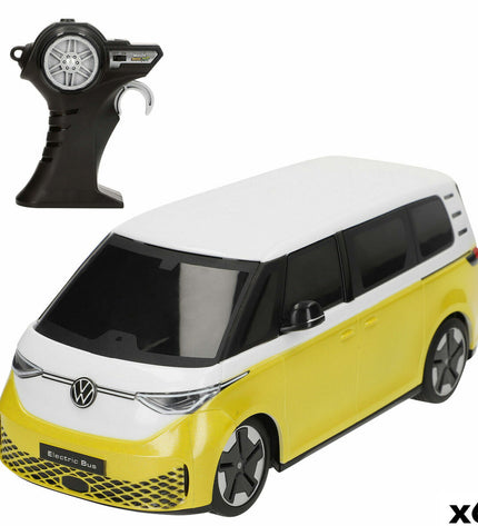 Set of six Volkswagen remote control police cars, 20x8x9 cm, toy vehicles for children, featuring police car details and bright colors.