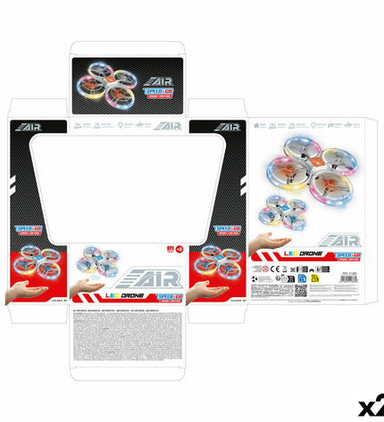 Two Colorbaby remote control helicopters for children, colorful toy drones with propellers and control buttons.
