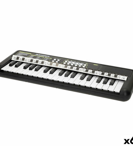 Six Bontempi electronic toy pianos for children, measuring 42 x 4 x 15 cm, colorful musical instruments for kids.