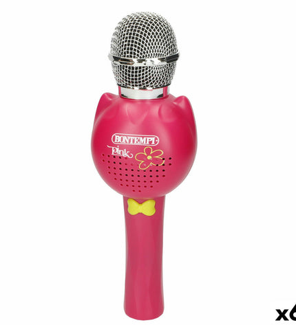 Bontempi karaoke microphone set with six colorful toy microphones for kids' electronic singing games.