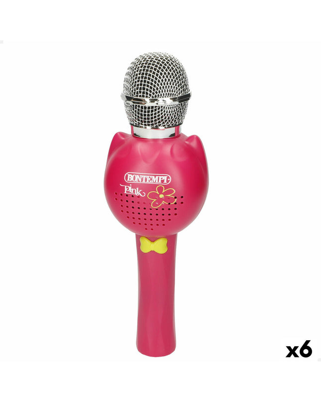 Bontempi karaoke microphone set with six colorful toy microphones for kids' electronic singing games.