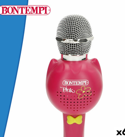 Set of six Bontempi karaoke microphones for children, colorful electronic toy microphones for singing and play.