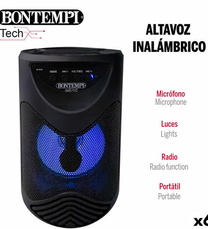 Bontempi electronic toy set featuring six speakers with karaoke microphones for kids' singing and play entertainment.