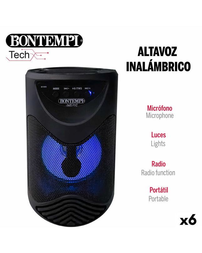 Bontempi electronic toy set featuring six speakers with karaoke microphones for kids' singing and play entertainment.