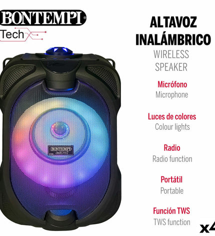 Bontempi electronic toy speakers with karaoke microphones, set of 4 for kids' music and play entertainment.
