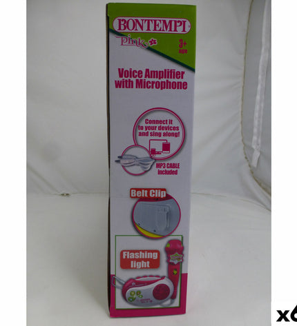 Colorful Bontempi toy microphone for kids, a fun musical instrument for playful singing and entertainment.