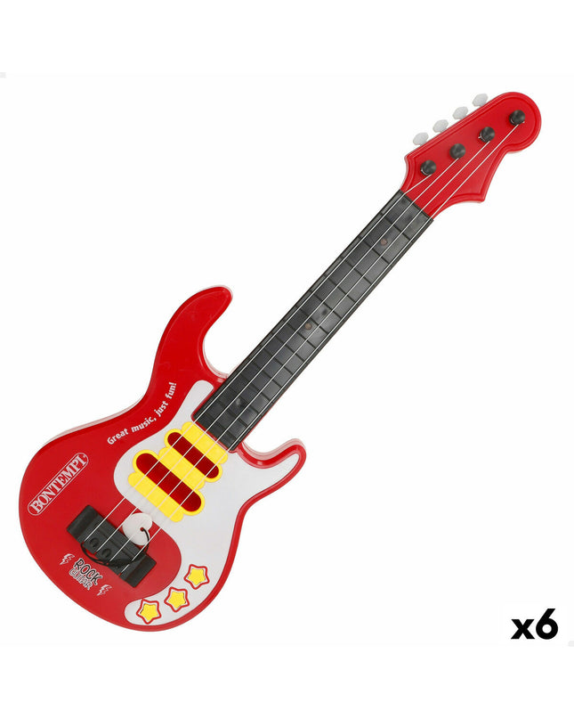 Set of six Bontempi kiddie guitars, 17x51x5 cm, colorful toy musical instruments for children, perfect for early music play.