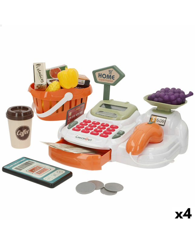 Set of four BigBuy Kids toy cash registers, each 23x14x17 cm, designed for pretend play and interactive games.