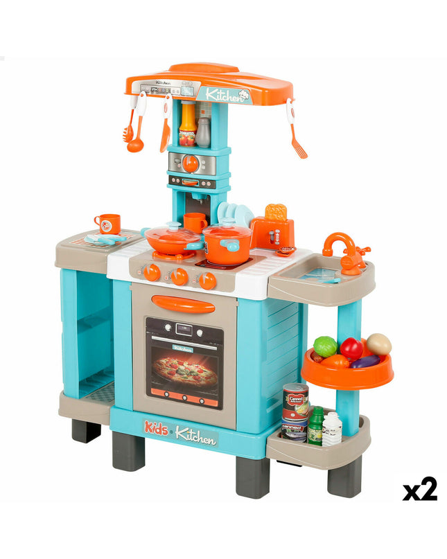 Two BigBuy Kids toy kitchens measuring 78x87x28 cm each, designed for imaginative play and role-playing games.